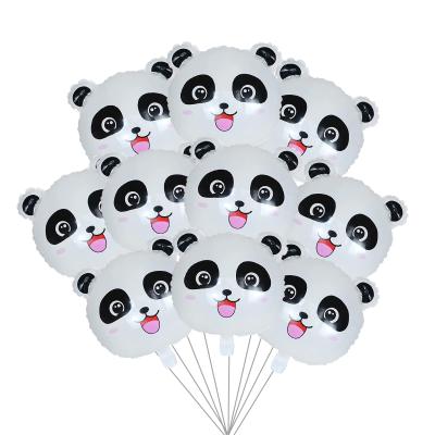 China Cute Eco-friendly Disposable 10pcs Panda Balloon Inflatable Panda Head Babyshower Birthday Party Decoration Foil Helium Balloons Supplier for sale