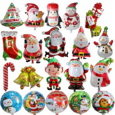 China Disposable Eco-friendly Balloons For Christmas Day Theme Hot Air Foil Balloons Santa Snowman Elk Christmas Snowflake Alumin Decoration Helium Balloon for sale