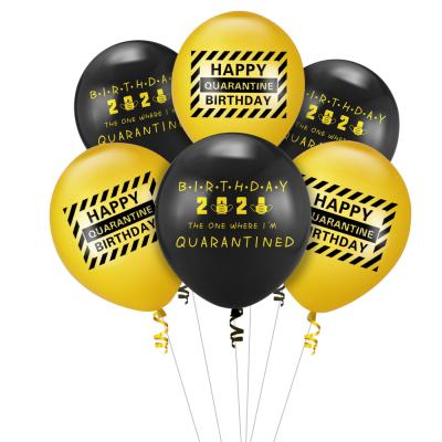 China Quarantine happy birthday balloon quarantine birthday party decoration party decoration 12 inch latex balloon for sale