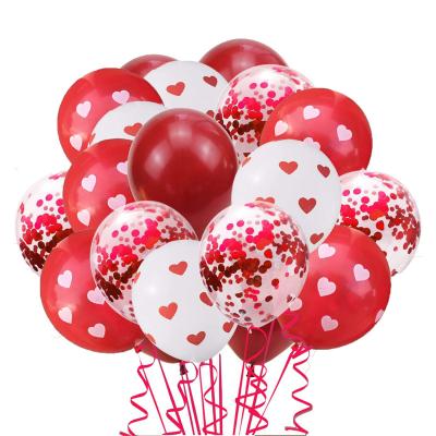 China 12 Inch Heart Shaped Eco-friendly Disposable Latex Balloon Love Printed Latex Balloon Set Valentine's Day Wedding Balloon I Love You for sale