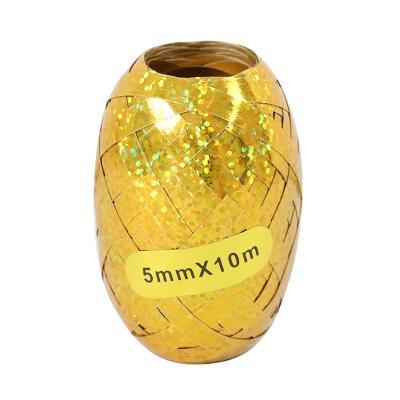 China High Quality Balloon Accessories 10m Laser Glitter Egg Ribbon Balloon Balloons Ribbons Laser Metallic Ribbon For Party Decoration for sale