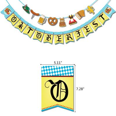 China Oktoberfest Banner Garland Flags Munich Beerfest Octoberfest Disposable Eco-Friendly Beer Festival Party Supplies Banner Party Paper Decoration for sale