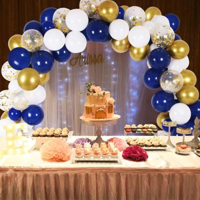 China Party Decoration New Design 12inch Chrome Latex Balloons Navy Blue Latex Balloons Confetti Balloons For Happy Birthday Wedding Decoration for sale