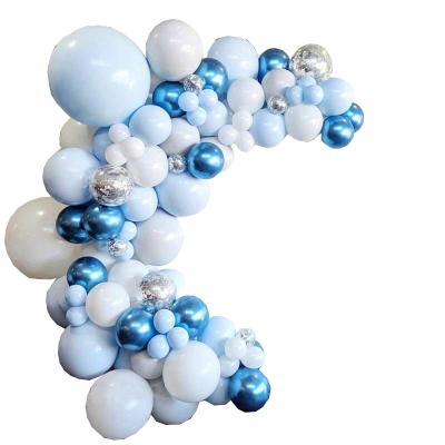 China Hot Selling Party Decoration Ocean Macaron Latex Balloon Happy Birthday Decoration Blue Party Supplies Wedding Balloon Chain Garland for sale