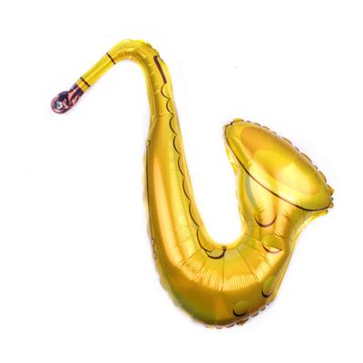 China 2021 Modern Gold Cartoon Saxophone Music Festival Party Decorations Balloons Happy Birthday Foil Balloons for sale