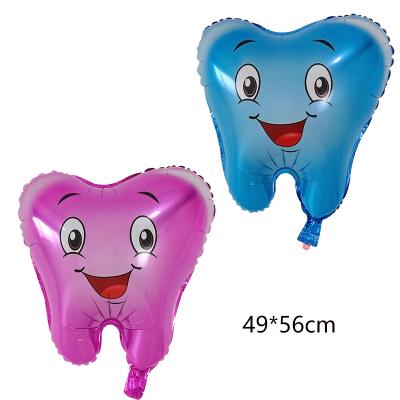 China Party Decoration Smile Tooth Foil Balloon Teeth Shape Foil Balloons Party Decoration for sale