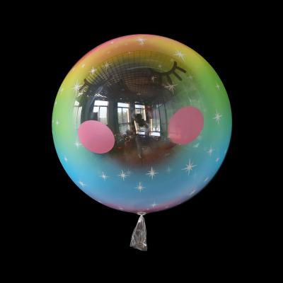 China New Arrival 2021 Party Decoration 20 Inch Color Happy Birthday PVC Bubble Bobo Printed Clear Plastic Balloons for sale