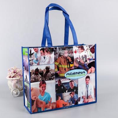 China Handled Reusable Grocery Tote Shopping Promotion Eco - Friendly Bags , bopp laminated non woven bag for sale