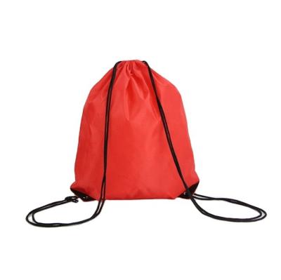 China Cheap Folded Rope Handle Polyester Sports Drawstring Bag With Logo Printing for sale