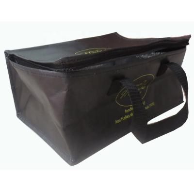 China Waterproof Wholesale Insulated PP Woven Laminated Zipper Cooler Bag for sale