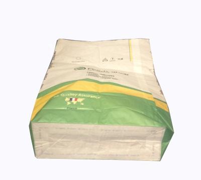 China Recyclable bopp laminated square bottom pp woven bag for sale