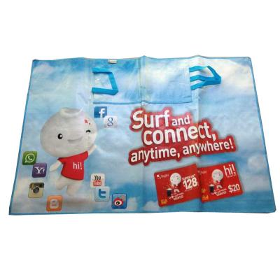 China Custom Foldable PP Woven Promotional Cmyk Printing Beach Mat for sale