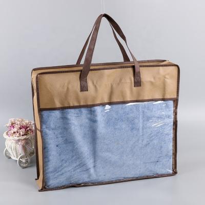 China Handled Popular Stylish Reusable Non Woven Zipper Bag For Pillow for sale