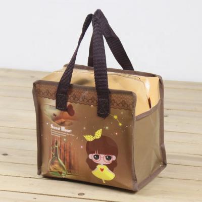 China Fashion Cartoon Handled Useful Non Woven Zipper Laminated Bag for sale