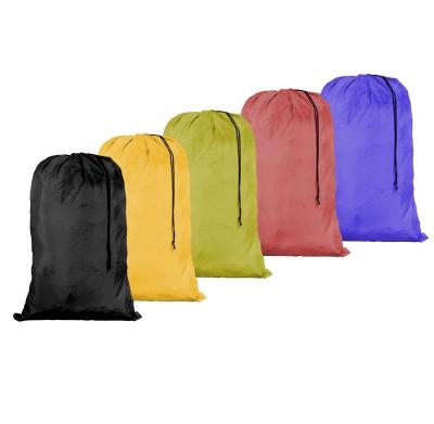 China Easy Size Recyclable Customized College Carry Out Polyester Laundry Bag for sale