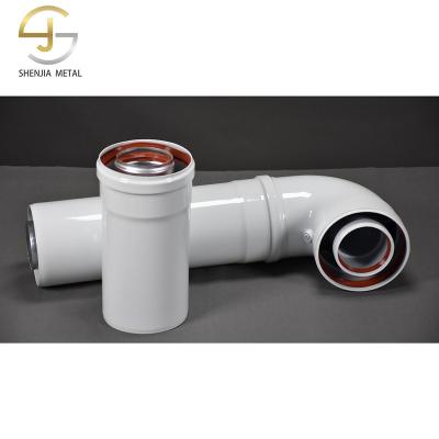 China Condensation Free Paint Double Extension Tube Home Use Extension Industrial Aluminum Chimney 100/60mm Chimney Accessories for sale