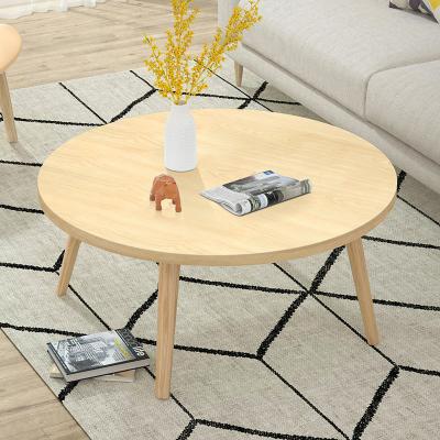 China Factory Wholesale Custom Round Modern Small Low Furniture Factory Solid Wood Coffee Table For Living Room for sale