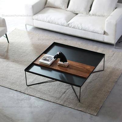 China Small Family Living Room Sofa Traditional Rectangular Industrial Style Art Square Iron End Table Side Table for sale