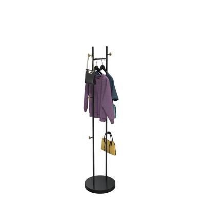 China Wholesale Modern Factory Living Room Furniture Position Floor Metal Coat Rack 6 Hooks Clothes Hanging Racks for sale