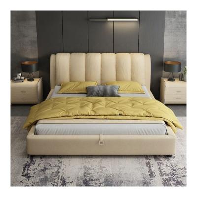 China Good Quality Bedroom Furniture Soft Wood Frame Storage Comfortable Modern King Size Double Bed With Storage for sale