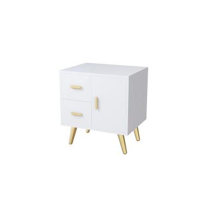 China Storage Hot Sales Simple Classic Wooden White Bedside Table With Storage Drawer Cabinet Bedside Racks for sale