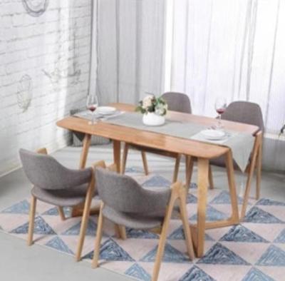 China Comfortable New Products Nordic Style Restaurant Chairs Good Quality Rubber Wood Upholstered Dining Chair for sale