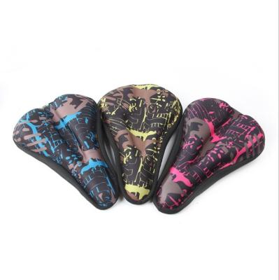 China Camouflage Skidproof Bicycle Saddle Seat Cover MTB Mountain Bike Thickness Soft Cycling Sponge Pad Outdoor Breathable Cushion for sale