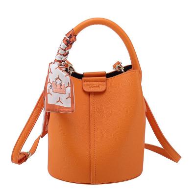 China 2022 Customs Fashion \ Comfortable \ Durable High Quality Logo Luxury Pu Vegan Crossbody Shoulder Bags Women Bucket Leather Bag for sale