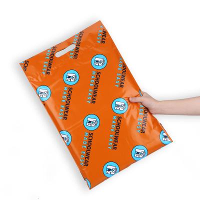 China Wholesale Orange Mailing Messenger Bags Poly Mailers Logo Mailing Bags Custom Express Service Packing Envelope With Handles for sale