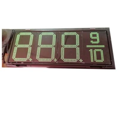 China Outdoor Waterproof Gas Service Station Red Green Led Price Sign 12 Inch Gas Double Side Fuel Station for sale