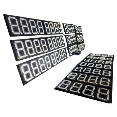 China Gas Gas Station 12inch 16inch Ethanol Gasoline Price Sign Board Segments Gas Signs Digital Panel With Outdoor RF Wireless Control for sale