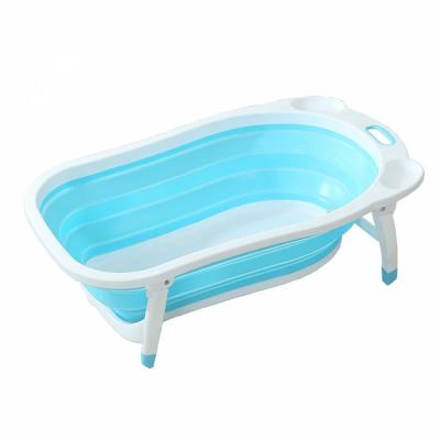 China Foldable Portable Cleaner Baby Bath Relax Children Baby Folding Bathtub Thickening Baby Plastic Bathtub for sale