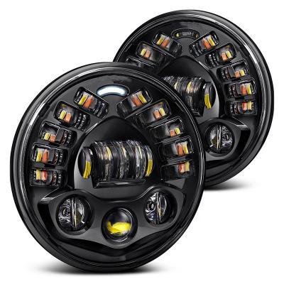 China ABS plastic MOXI 7 inch round led headlight fit for 1997 Defender 90 fit for 1997-2006 TJ /JK with factory price for sale