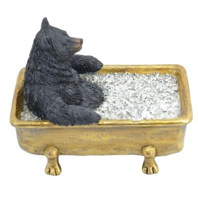 China Bath Animal Statue Black Bear North America/Europe Resin Sculpture Home Decoration Table Crafts for sale