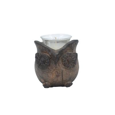 China Europe & USA Resin Wood Like Owl Candle Holder, Other Candle Holders, Resin Table Top for sale