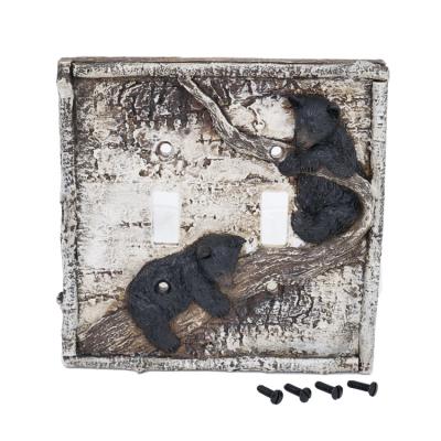 China resin bear switch plate, electrical switch panel resin panel, wall switch panel 13*2.4*13cm for sale