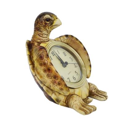 China Minimalist resin turtle clock, decorative clock, resin table top for sale