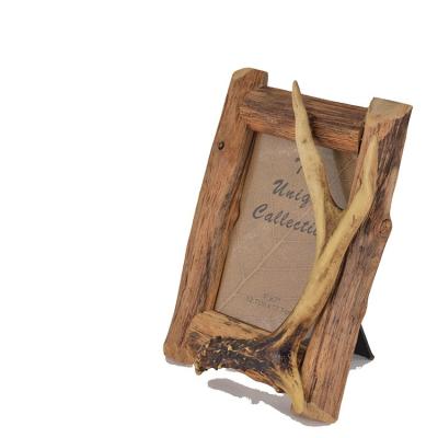 China Resin wood antler photo frame 5*7, photo frame, resin home decor and gift for sale