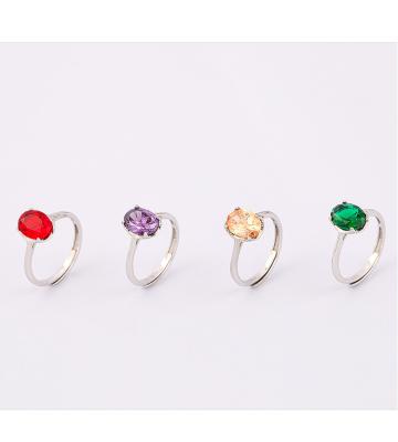 China Delicate Vintage Color Gemstone 925 Sterling Silver Adjustable Ring For Women for sale