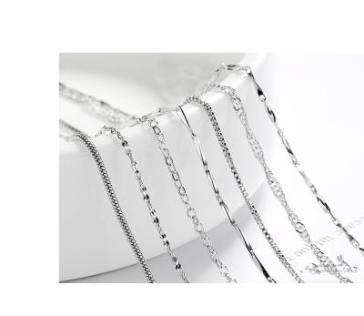 China Good quality CLASSIC factory price cheap silver plated different type chains round cross shape snake box chains for jewelry making for sale