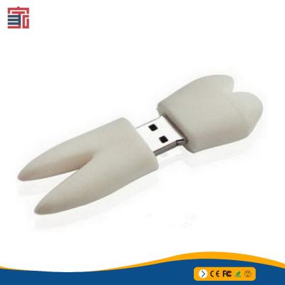 China 2020 Flash Key Soft PVC Usb Rohs Tooth Shape Usb Flash Drive Custom Logo Pendrive 4gb for sale