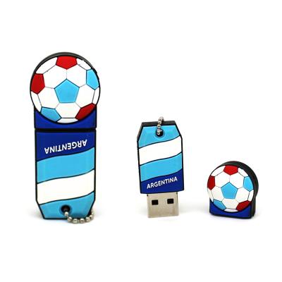 China 2018 Rectangle Promotion Gifts Usb 3.0 Flash Stick 8gb 16gb Pen Drive Football USB Drive With Key Chain for sale