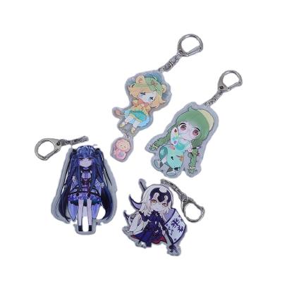 China Hot Sale Custom Cute Plastic Single Side Printing Clear Acrylic Key Chain Charms for sale