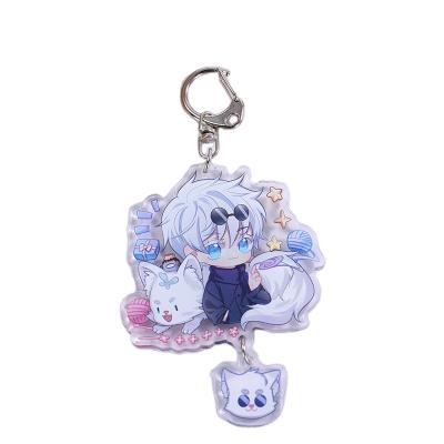 China Promotion Gift Factory Wholesale Price Anime Charms Transparent Cartoon Printed Acrylic Keychains for sale