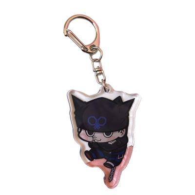 China China Plastic Professional Manufacture Creative Bilateral Printed Clear Acrylic Charms Key Chain for sale