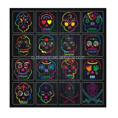 China 16Pcs Drawing Template DIY Halloween Skeleton Happy Painting Stencil Drawing Set for sale