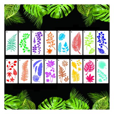 China Leaf Wall Art Drawing Decor Stencils Reusable Stencils For DIY Template Floor Fabric Painting Stencils for sale