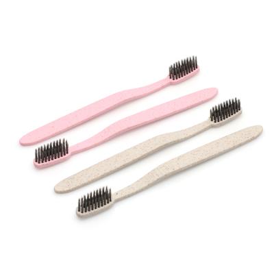 China Hotel Toothbrush Eco Friendly Wheat Straw Handle Material Disposable Toothbrush for sale