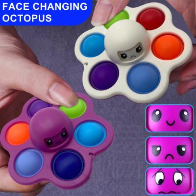 China 100% Brand New and High Quality Newly Double Sided Flip Face Mood Changing Simple Dimple Reversible Octopus Fidget Spinning Toys Mantis Toy for sale