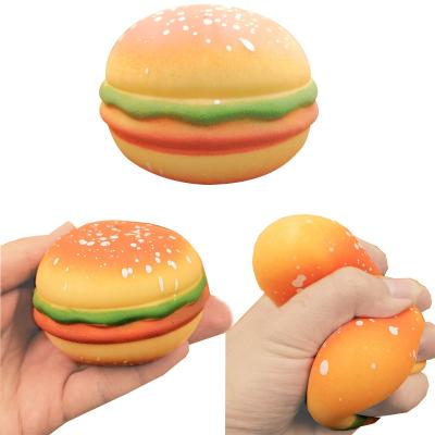 China Decompression Stress Relax New Arrival TPR Sensory Toys Burger Squishy Toys Relief Stress Food Soft Toys For Adult Children for sale